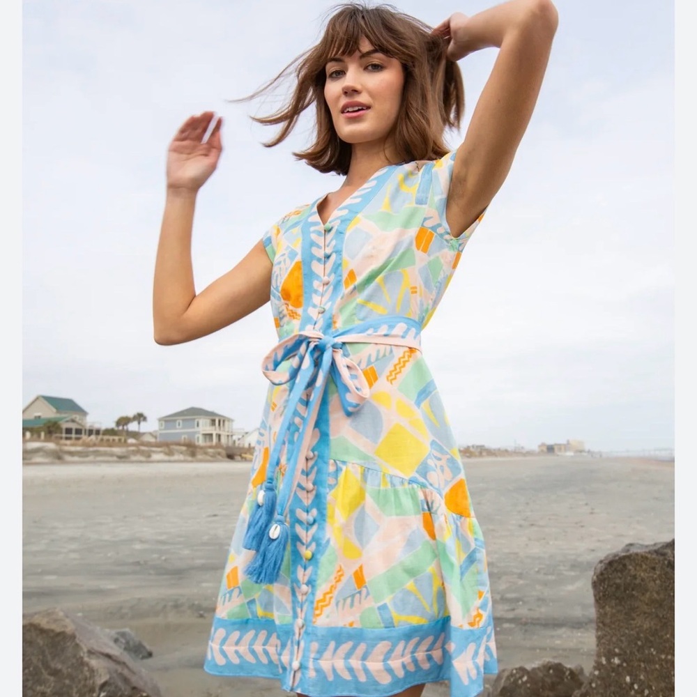 Anna Cate Colorful Geometric Pattern Dress
